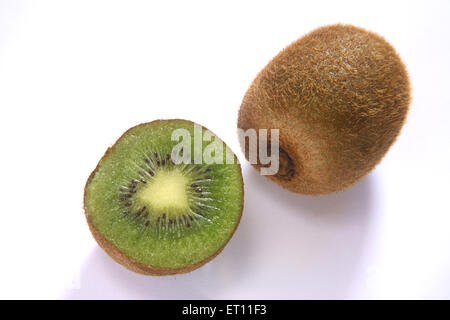 Kiwi, Kiwi fruit, Kiwifruit, Chinese gooseberry, white background Stock Photo