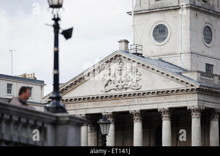 The facade of St Martin-in-the-Fields church on London's Trafalgar Square Stock Photo