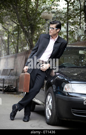 Businessman Standing near by Car Indian Asia MR#790E Stock Photo