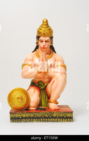 Clay statue of god hanuman with mace Stock Photo