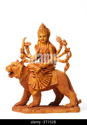 Goddess durga mounted on lion killing demon mahishasura on durga puja ...