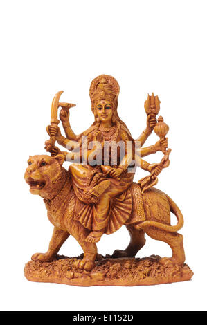 Goddess durga mounted on lion killing demon mahishasura on durga puja ...