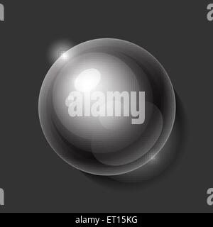 Realistic shiny transparent water drop sphere. RGB EPS 10 vector illustration. Can be placed on any background color Stock Vector