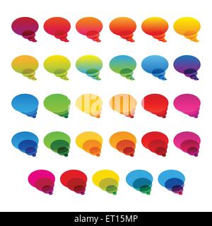 Rainbow colorful transparent chat bubbles set. RGB EPS 10 vector illustration Stock Vector