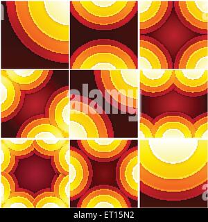 Set of abstract red, orange and yellow circle shapes backgrounds. RGB EPS 10 vector illustration Stock Vector