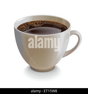 Isolated realistic white coffee cup on white background. RGB EPS 10 vector illustration Stock Vector