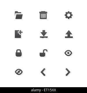 12 Grey web app graphic editor tools icons on white background. RGB EPS 10 vector icons set Stock Vector