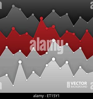 Dark grey and red graph design for workflow layout, diagram, number options, web design, infographics. RGB EPS 10 vector illustr Stock Vector