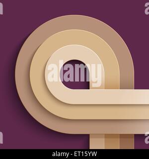 Infographics crossing beige paper circles on purple background. RGB EPS 10 vector illustration Stock Vector