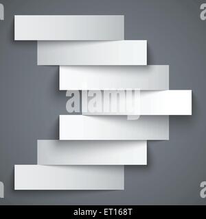 Blank paper stripe banners arrow on dark grey background. RGB EPS 10 vector illustration Stock Vector