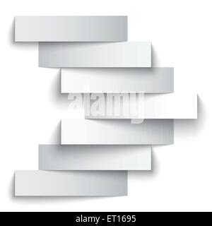 Blank paper stripe banners arrow on white background. RGB EPS 10 vector illustration Stock Vector