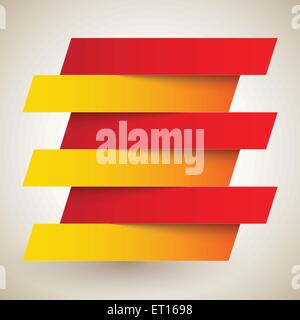Infographics red and orange paper rectangle banners with shadows on biege background. RGB EPS 10 vector illustration Stock Vector