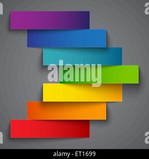 Colorful rainbow  paper stripe banners arrow on dark grey background. RGB EPS 10 vector illustration Stock Vector