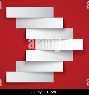 White paper stripe banners arrow on dark red background. RGB EPS 10 vector illustration Stock Vector