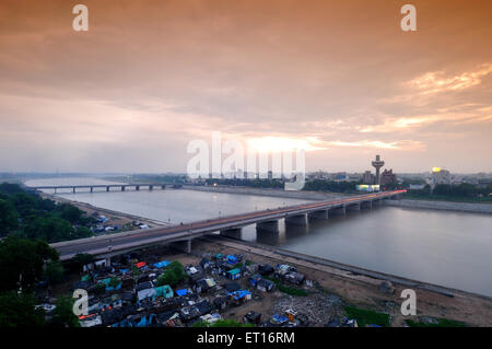 Hotel Patang on Nehru Bridge Sabarmati River at  Ahmedabad  Gujarat India Asia Stock Photo