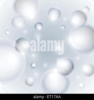 Realistic shiny transparent water drop bubbles on light grey background. RGB EPS 10 vector illustration Stock Vector