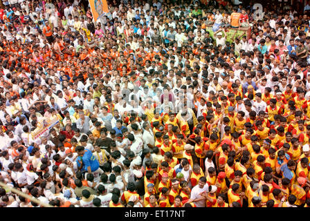 Dahi Handi, Gopal Kala, Utlotsavam, Krishna Janmashtami, Krishnashtami, Janmashtami, Gokulashtami, Hindu festival, Bombay, Mumbai, Maharashtra, India Stock Photo