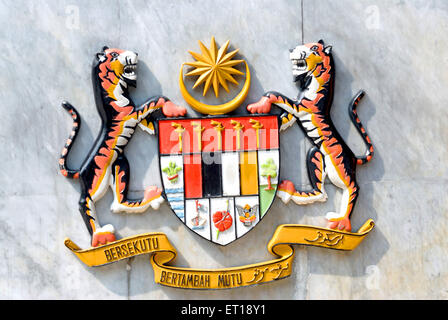 Coat of arms, emblem, National symbol, logo, Malaysia, Southeast Asia Stock Photo