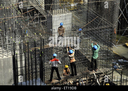 workers Working on Construction site at Mumbai Maharashtra India Stock Photo