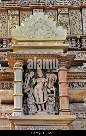 Lord Vishnu Sculpture at Vishwanatha Temple Khajuraho Madhya Pradesh India Asia Stock Photo