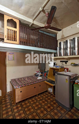 One Room House with Bathroom Textile mill Chawl Mumbai India Asia Stock Photo