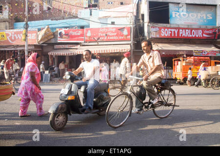 Street scene outside Golden temple ; Amritsar ; Punjab ; India Stock Photo