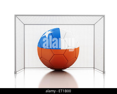 3d renderer image. Soccer ball with Chile flag. Isolated white background Stock Photo