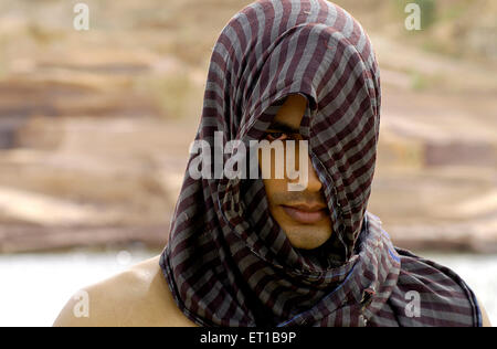 Man wearing scarf ; Jodhpur ; Rajasthan ; India ; MR#746A Stock Photo