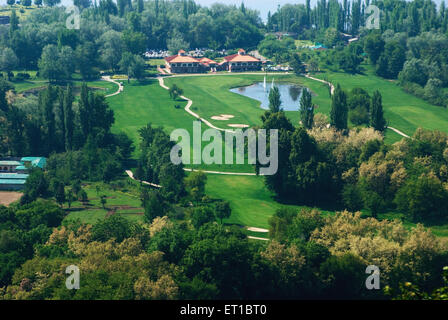 Shalimar garden from Parimahal Fort Srinagar Jammu and Kashmir union territory UT India Asia Stock Photo