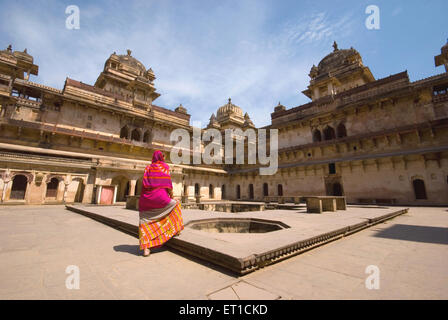 Raja or Jahangir Mahal , Orchha , Madhya Pradesh , India Stock Photo