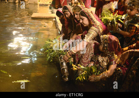 Gangaur festival in Jodhpur at Rajasthan India Stock Photo