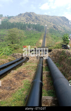 Pipe line for water supply for hydro electricity ; Munnar ; Kerala ; India Stock Photo