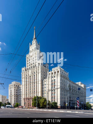 The Red Gate Building is one of seven Stalinist skyscrapers, designed by Alexey Dushkin. Its name comes from the Red Gate square Stock Photo