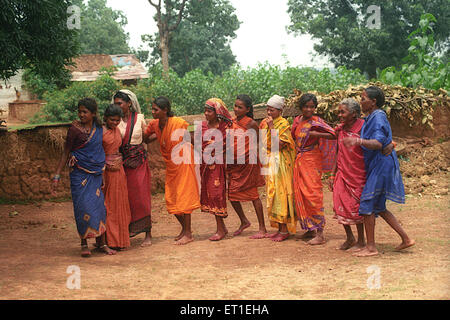 Tribal dance ; gaund madia ; Chhattisgarh ; India NO MR Stock Photo