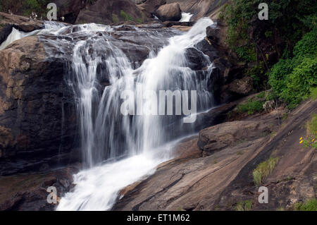 The Attakadu waterfalls cascading in great speed through the rocks Munnar Kerala India Asia Stock Photo