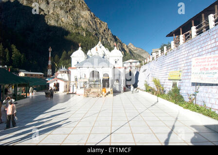 Temple of ganga river devi at Gangotri in morning time ; Uttaranchal ; India Stock Photo