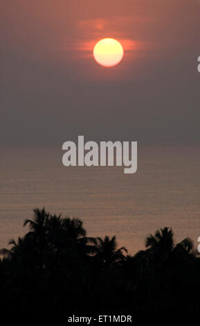 Sunset Anjarle Arabian sea Dapoli Ratnagiri Maharashtra India Asia Stock Photo