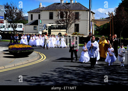 county buncrana procession catholic lead through donegal priests feast christi corpus ireland alamy priest