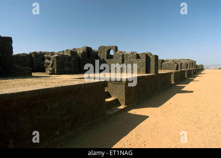 Raigad fort ; ancient market ; district Raigad ; Maharashtra ; India Stock Photo