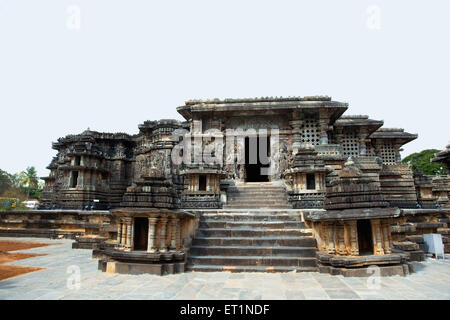 Hoysaleswara temple ; Halebid Halebidu ; Hassan ; Karnataka ; India Stock Photo