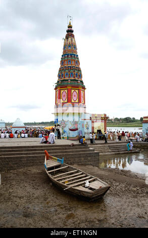 Pundalik temple on bank of river chandrabhaga at ; Pandharpur ; district Solapur ; Maharashtra ; India Stock Photo