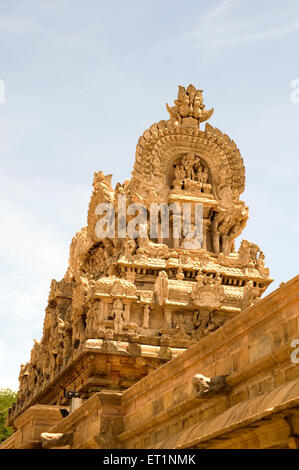 Decorative figures on airavatheeswara temple at Darasuram Dharasuram in Tamil Nadu ; India Stock Photo