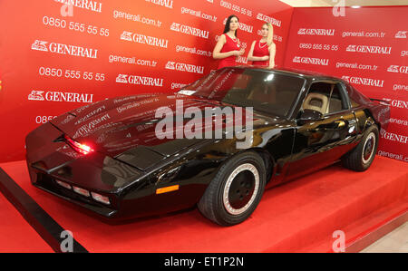 ISTANBUL, TURKEY - MAY 30, 2015: Original KITT car of TV series Knight Rider in Istanbul Autoshow 2015 Stock Photo