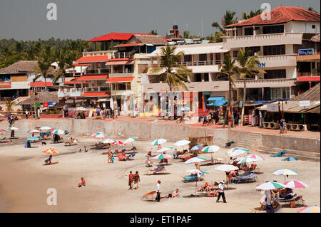 Beach hotels ; Kovalam Beach ; Trivandrum ; Thiruvananthapuram ; Kerala ; India ; Asia Stock Photo