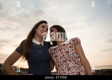 Two young Latin girls Stock Photo