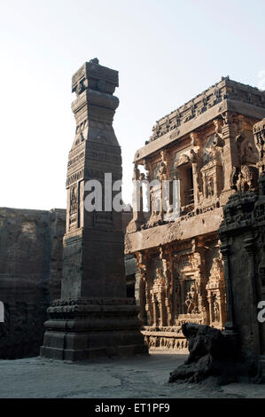 Kailasa temple at ellora ; Aurangabad ; Maharashtra ; India Stock Photo