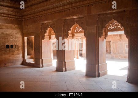 Entrance hall in man mandir palace ; Gwalior ; Madhya Pradesh ; India Stock Photo
