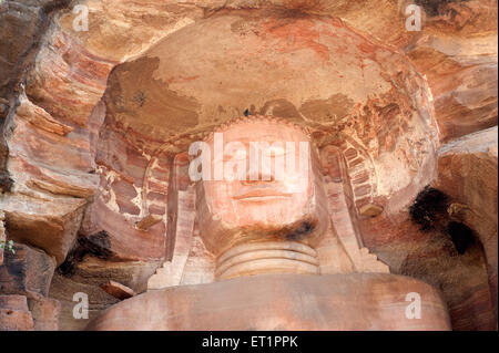 Statue of jain tirthankaras in gwalior fort ; Madhya Pradesh ; India Stock Photo