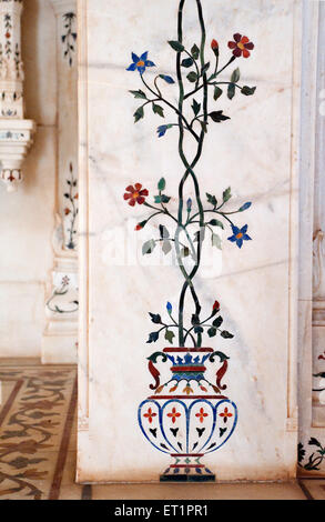 Floral designs on cenotaph of madhavrao scindia at Shivpuri ; Madhya Pradesh ; India Stock Photo