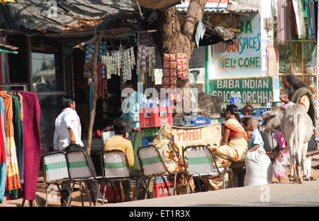 Roadside hotel ; roadside restaurant ; Orchha ; Madhya Pradesh ; India ; Asia Stock Photo